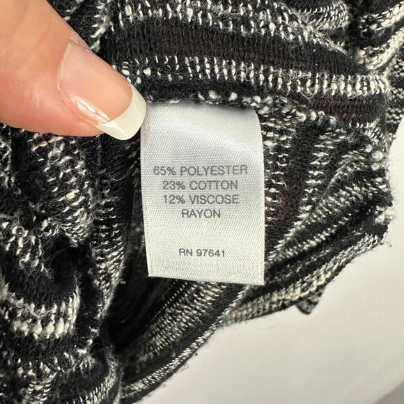 J Jill Tunic Sweater Women XL Black Stripe Knit Long Sleeve Minimalist Cozy Prep - Picture 6 of 7